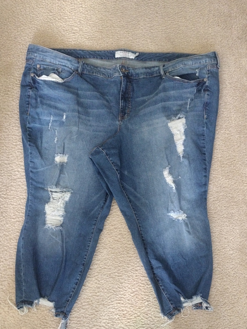 torrid Distressed Light Blue Boyfriend Jeans
